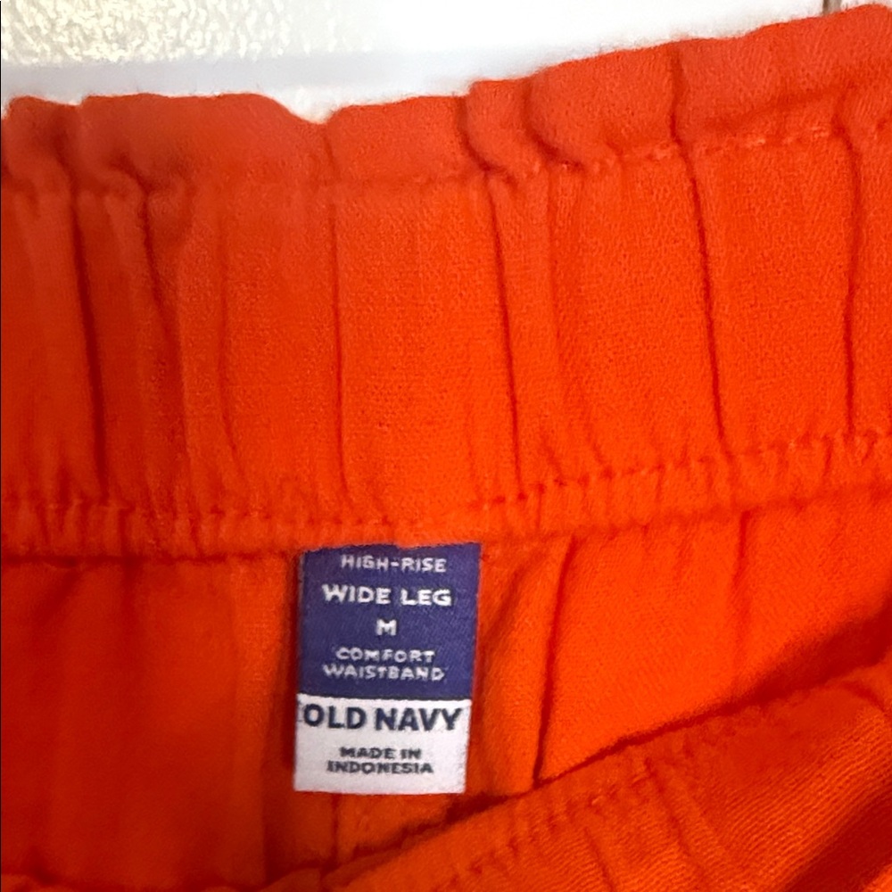 Old Navy High-Rise Orange Pants - Picture 2 of 4